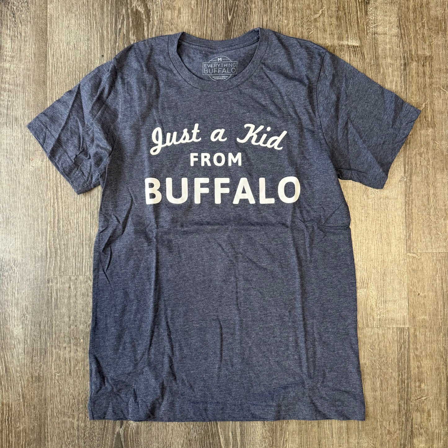 Just a Kid From Buffalo Tee Heather Navy