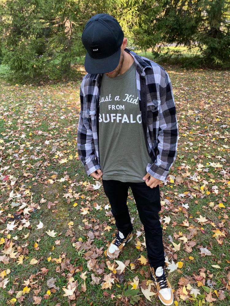 Just a Kid From Buffalo Tee Heather Green