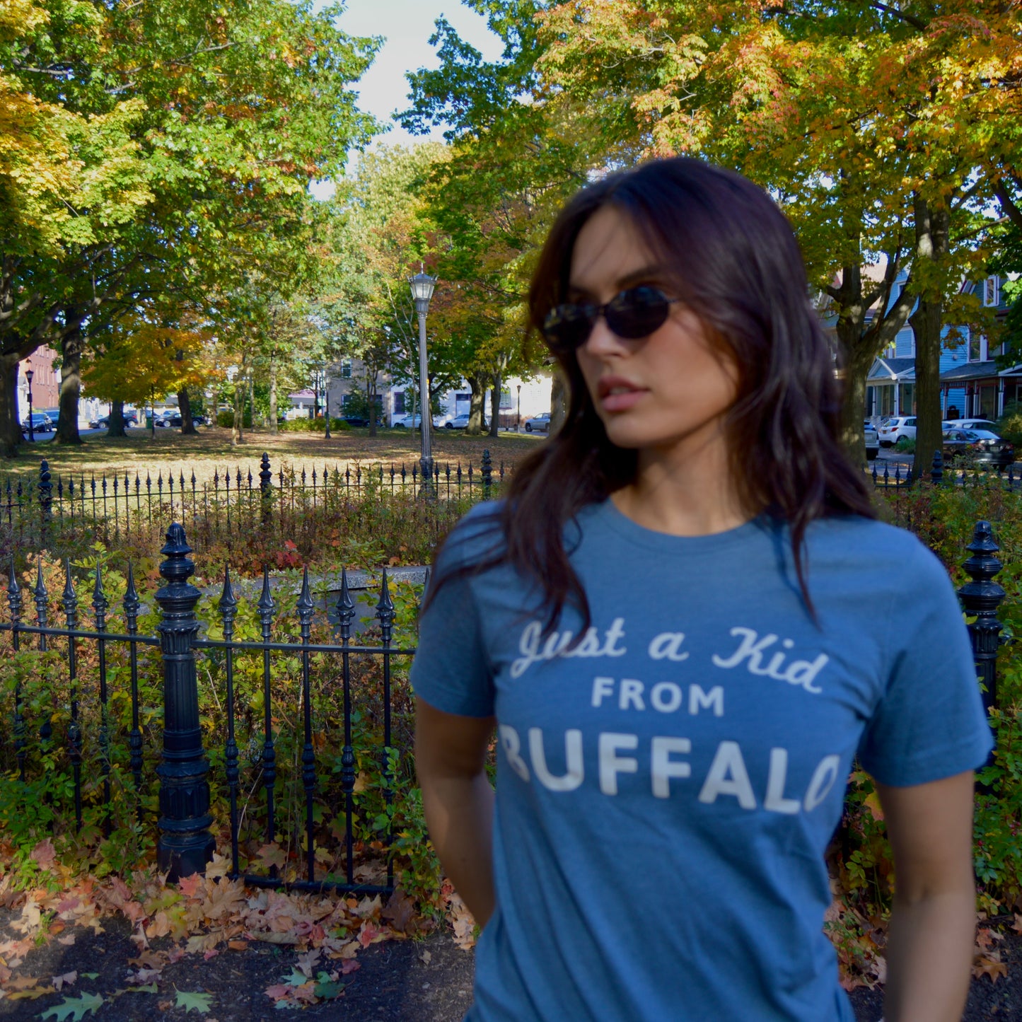 Just a Kid From Buffalo Tee Heather Slate