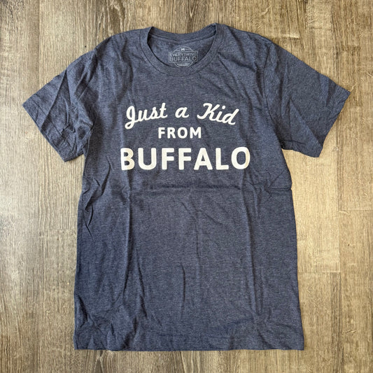 Just a Kid From Buffalo Tee Heather Navy